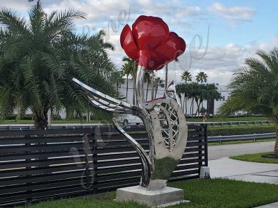 Stainless Steel Rose Sculpture Feedback from American Client: