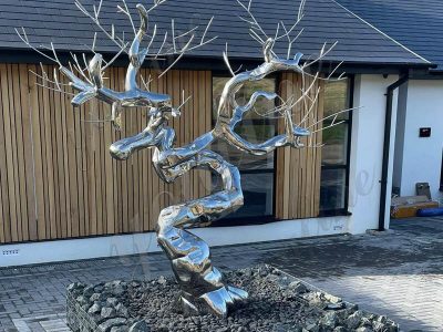Show the Process of Making a Stainless Steel Tree Sculpture