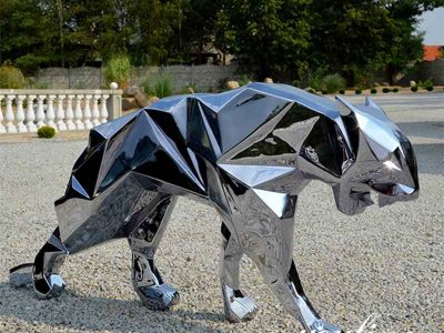 Modern Metal Geometric Sculpture for Sale