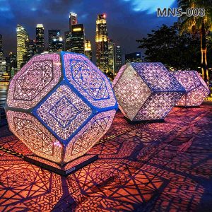 Custom Made Modern Metal Light Sculpture Outdoor Decor MNS-008