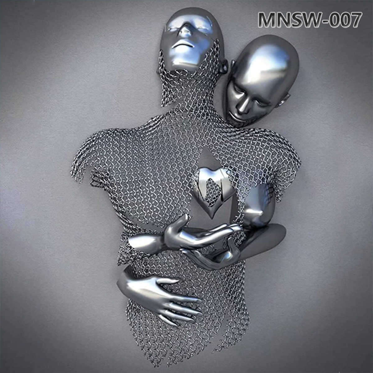 Hot Sale Metal Figure Body Sculpture Hugging for Wall Decor MNSW-007