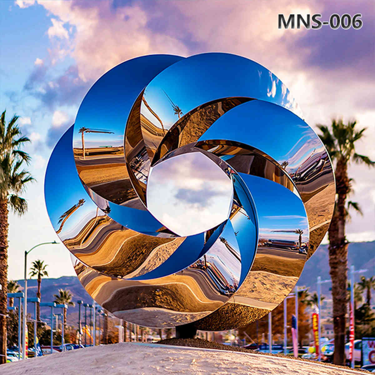 Large Mirror Polished Stainless Steel Sculpture Public Artwork MNS-006