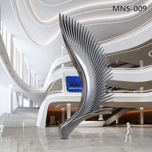 Large Stainless Steel Abstract Wings Sculpture for Public MNS-009