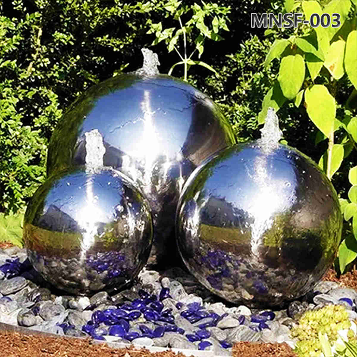 Polished Stainless Steel Sphere Water Feature Fountain Wholesaler MNSF-003
