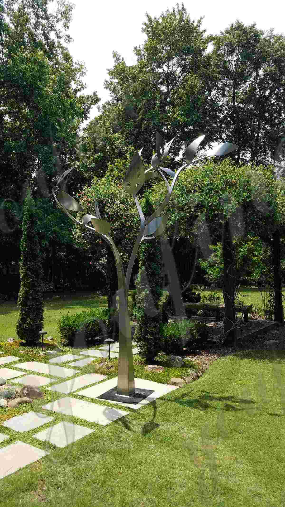 Stainless Steel Tree Sculpture Park Decor Manufacturer MNSPT-001