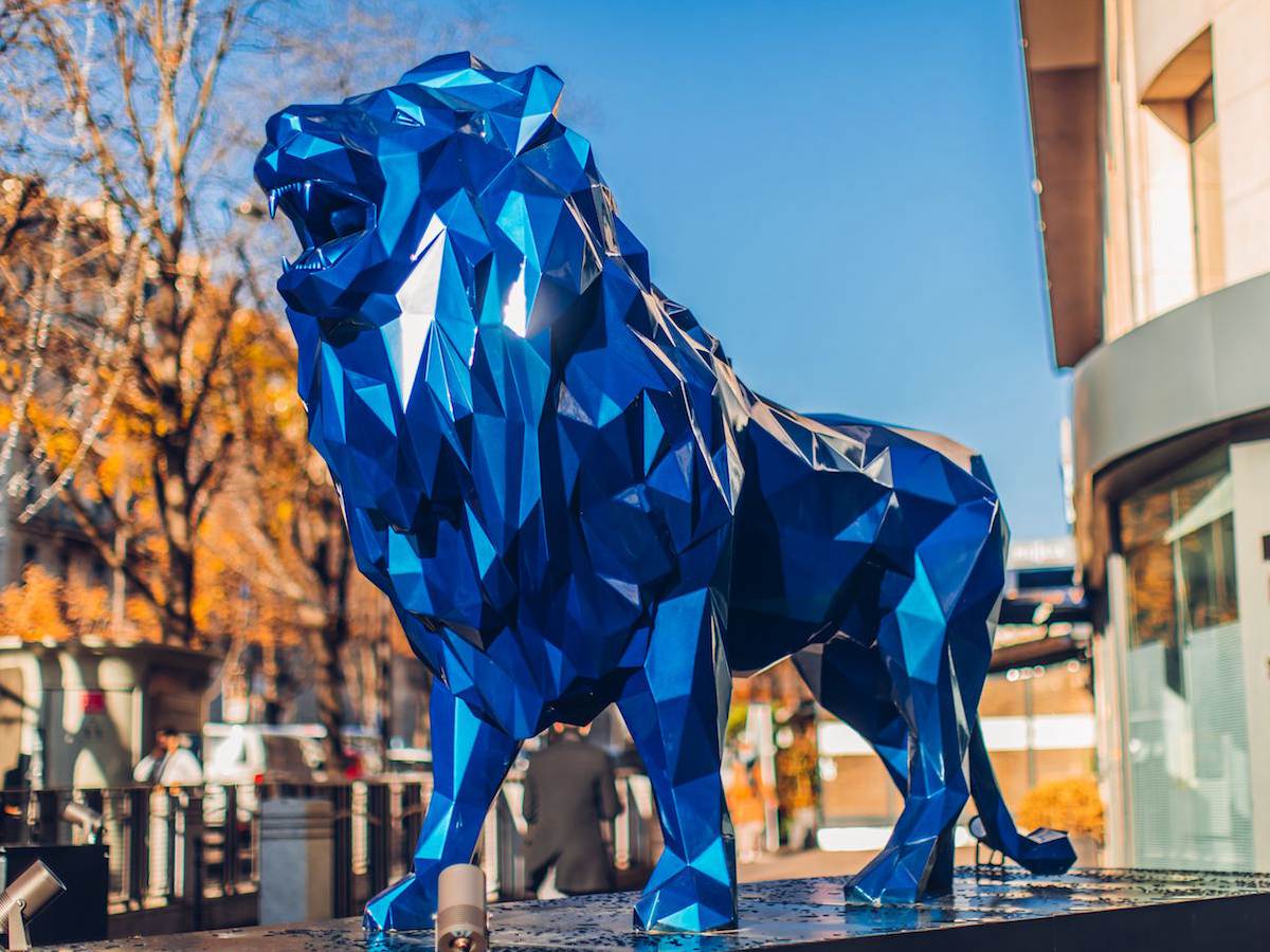 geometric lion sculpture-YouFine Sculpture