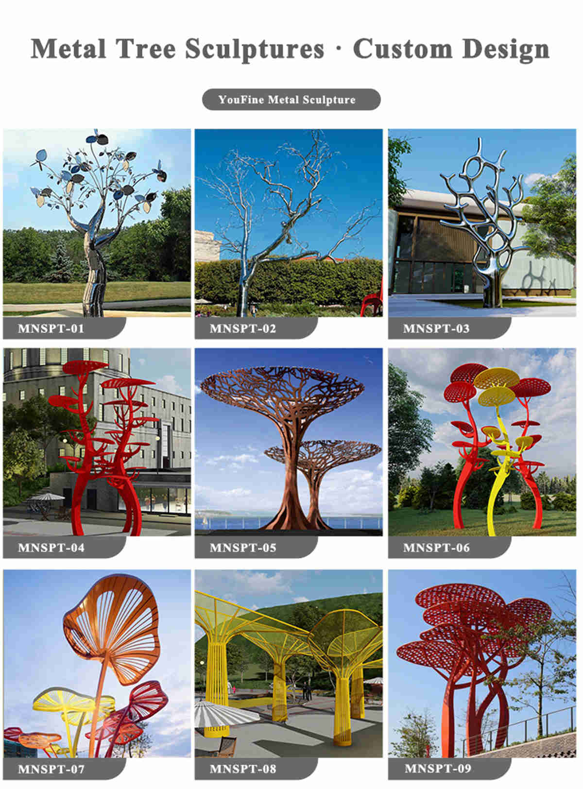 large metal tree sculpture -YouFine Sculpture
