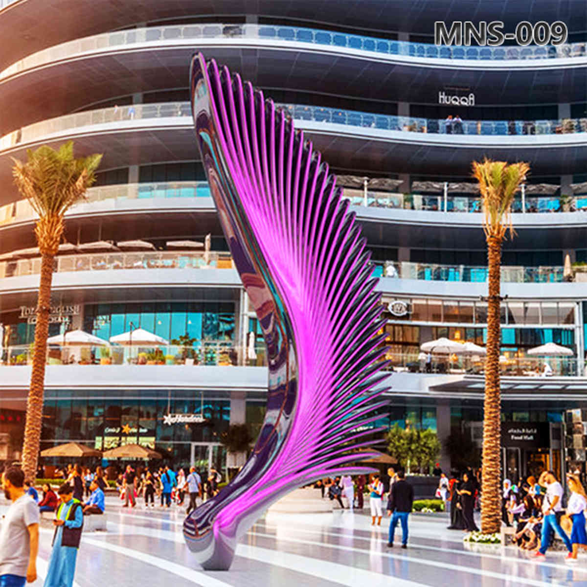 Large Stainless Steel Abstract Wings Sculpture for Public MNS-009