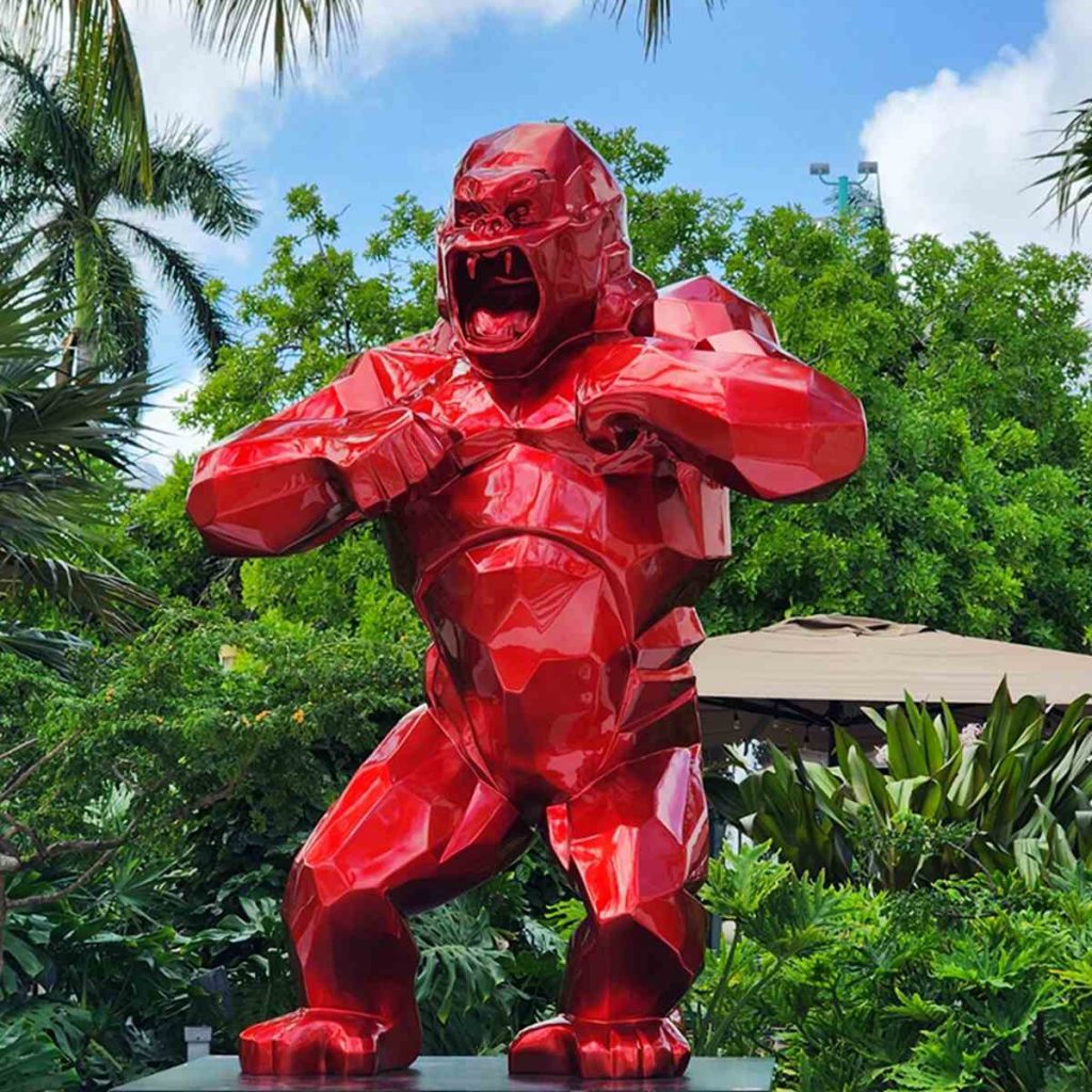 red gorilla statue -YouFine Sculpture