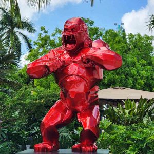 red gorilla statue -YouFine Sculpture