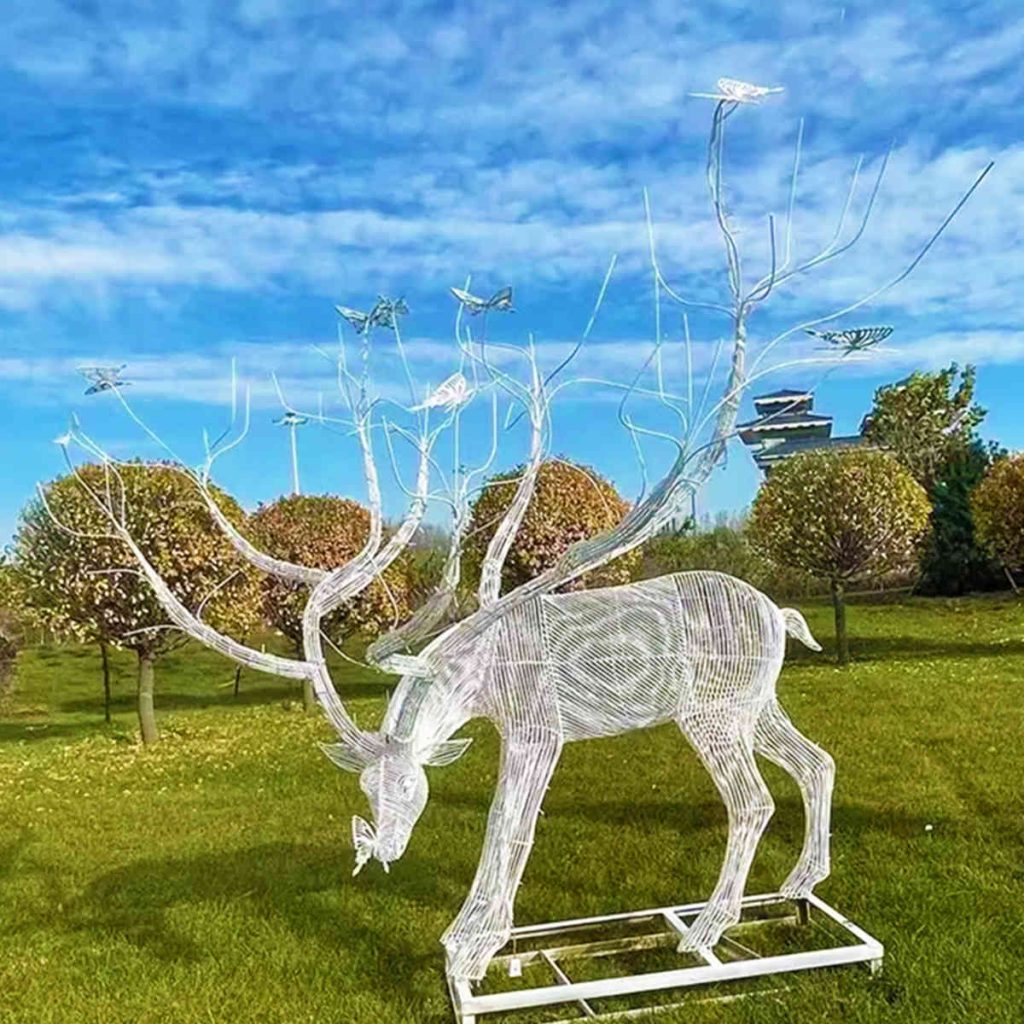 wire deer sculpture-YouFine