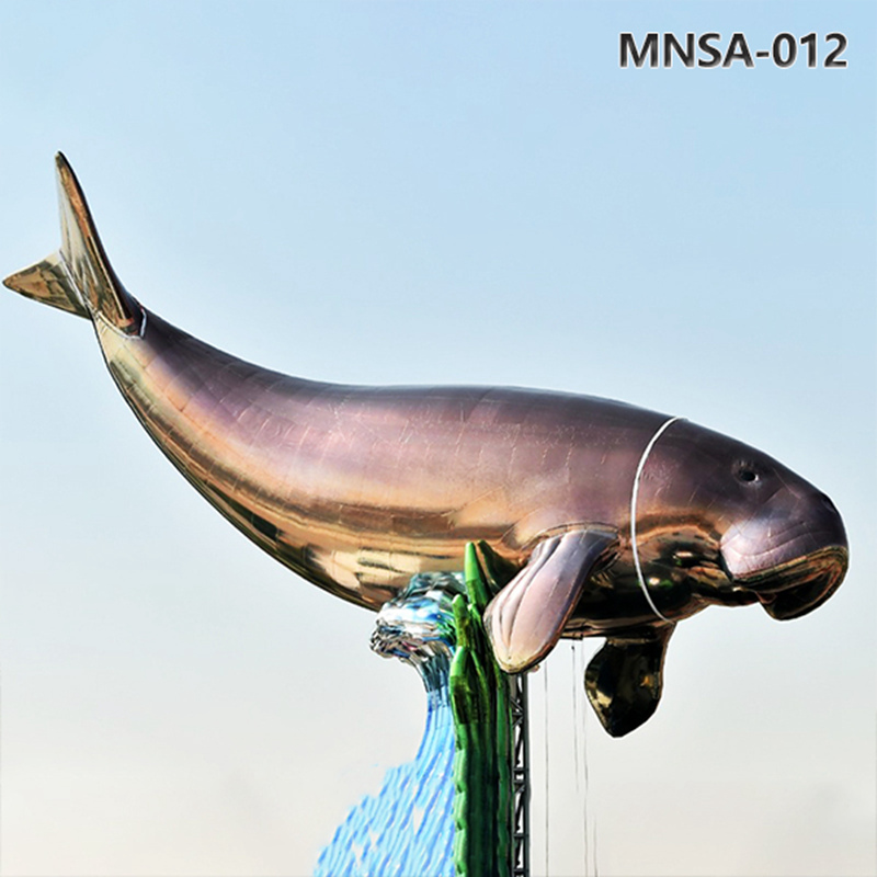 Large Dugong Sculpture Public Art Installation Ocean Theme MNSA-012