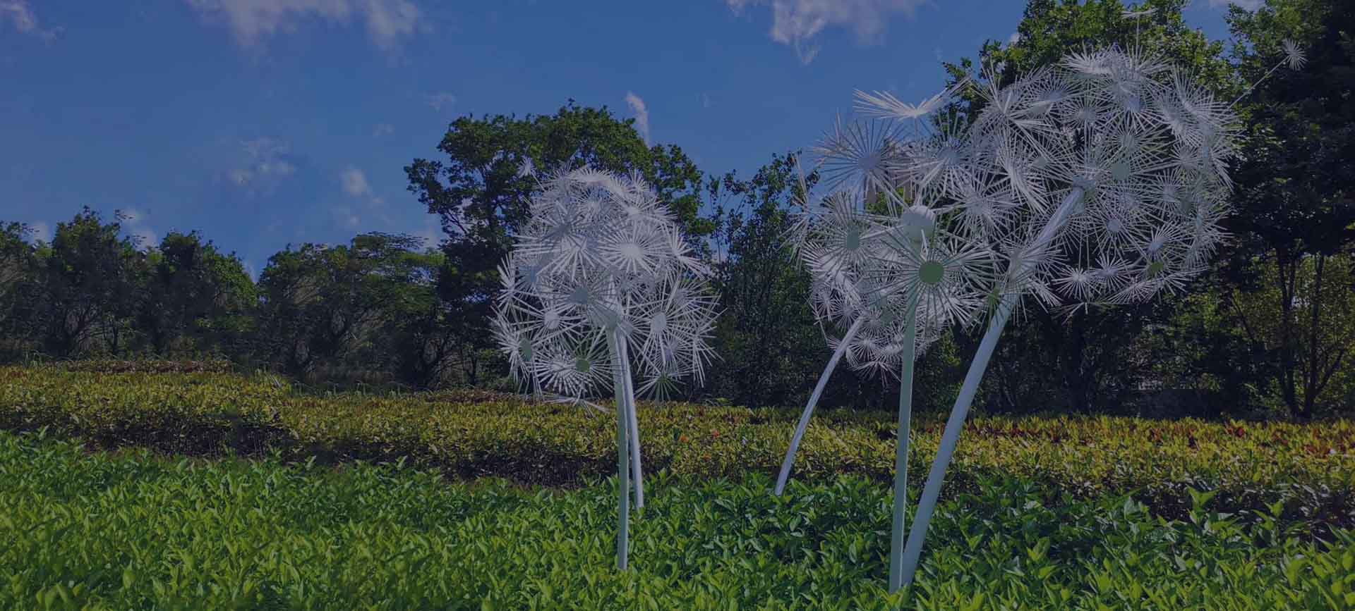 Metal Dandelion Sculpture