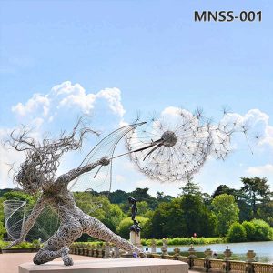 wire fairies dancing with dandelions