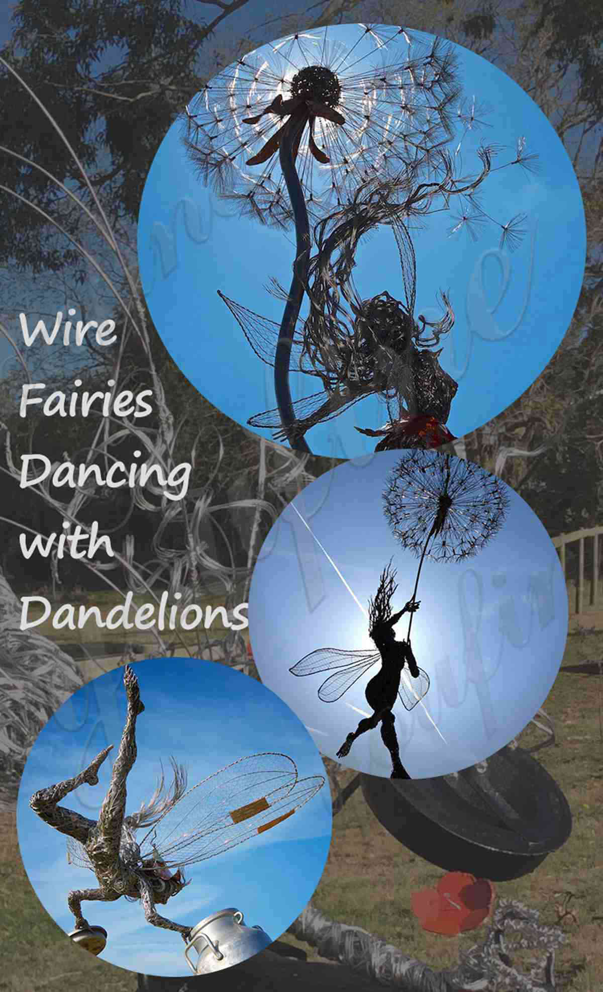 wire fairies dancing with dandelions -YouFine