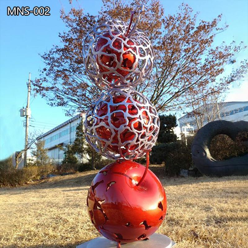 Custom Design Stainless Steel Red Cherry Garden sculpture MNS-002
