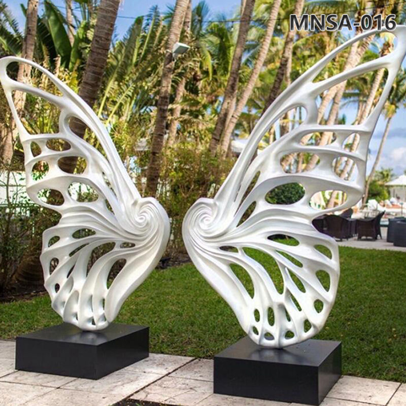 Large Painted Metal Butterfly Sculpture Garden for Sale