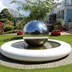 Mirror Stainless Steel Water Fountain Ball Sculpture for Garden MNSF-008