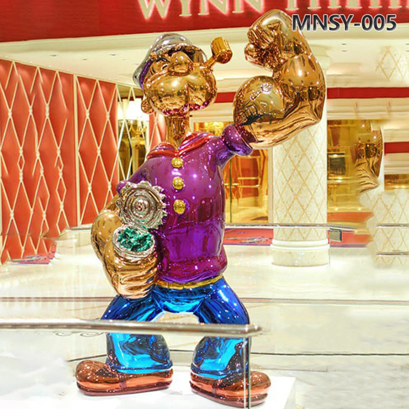 Plating Stainless Steel Popeye Sculpture Cartoon Character MNSY-005