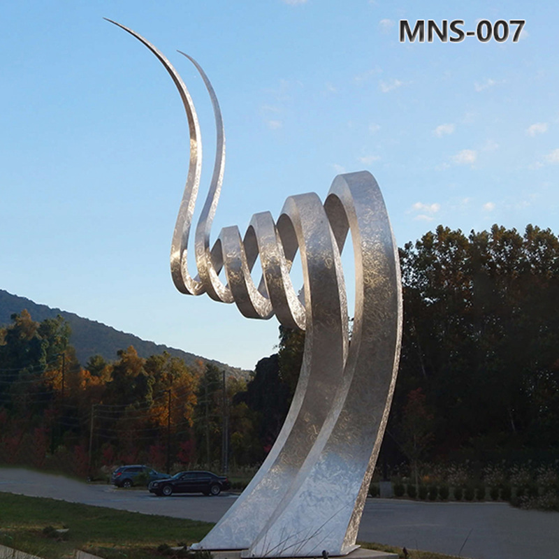 Abstract Stainless Steel Spiral Sculpture Contemporary Art MNS-007