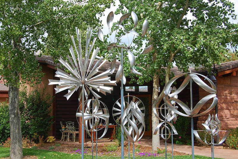 Large Metal Wind Sculpture Garden Art