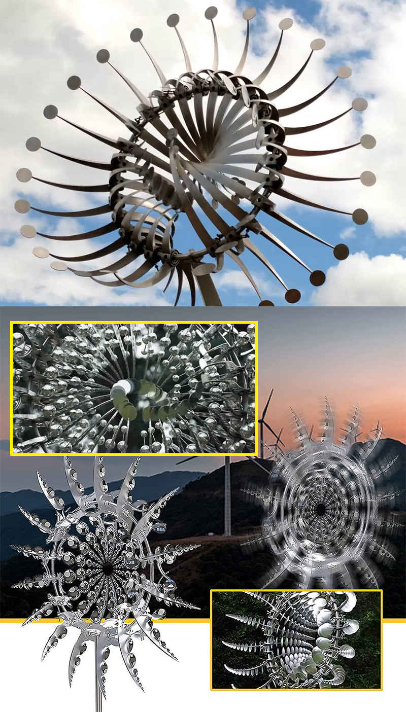Large Metal Wind Sculpture Garden Art