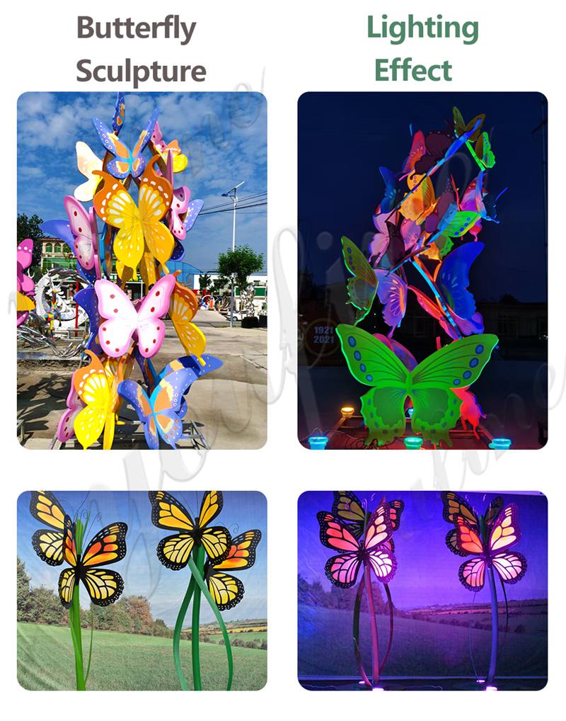 lighting effect of butterfly sculpture-YouFine