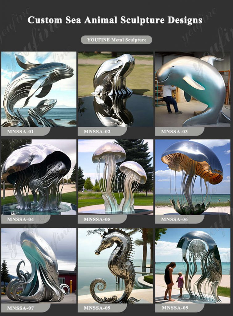 Custom Design Lifelike Metal Jellyfish SculptureYouFine