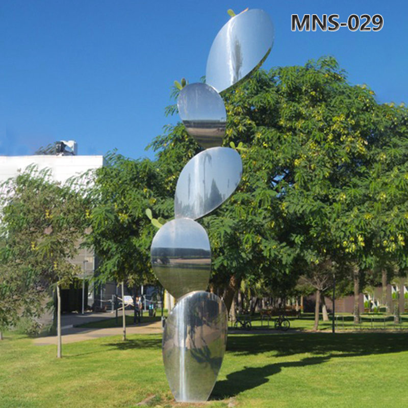 Mirror Polished Stainless Steel Garden Cactus Sculptures MNS-029