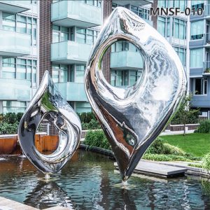 Unique Large Stainless Steel Water Feature for Outdoor Pool