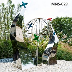 metal world globe sculpture -YouFine