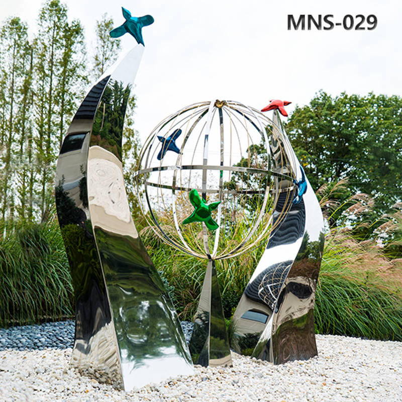 Meaningful Mirror Metal World Globe Sculpture Design MNS-029