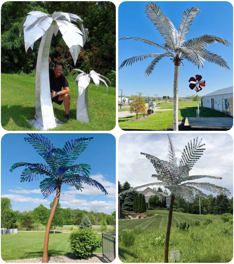 outdoor metal palm tree sculpture -YouFine