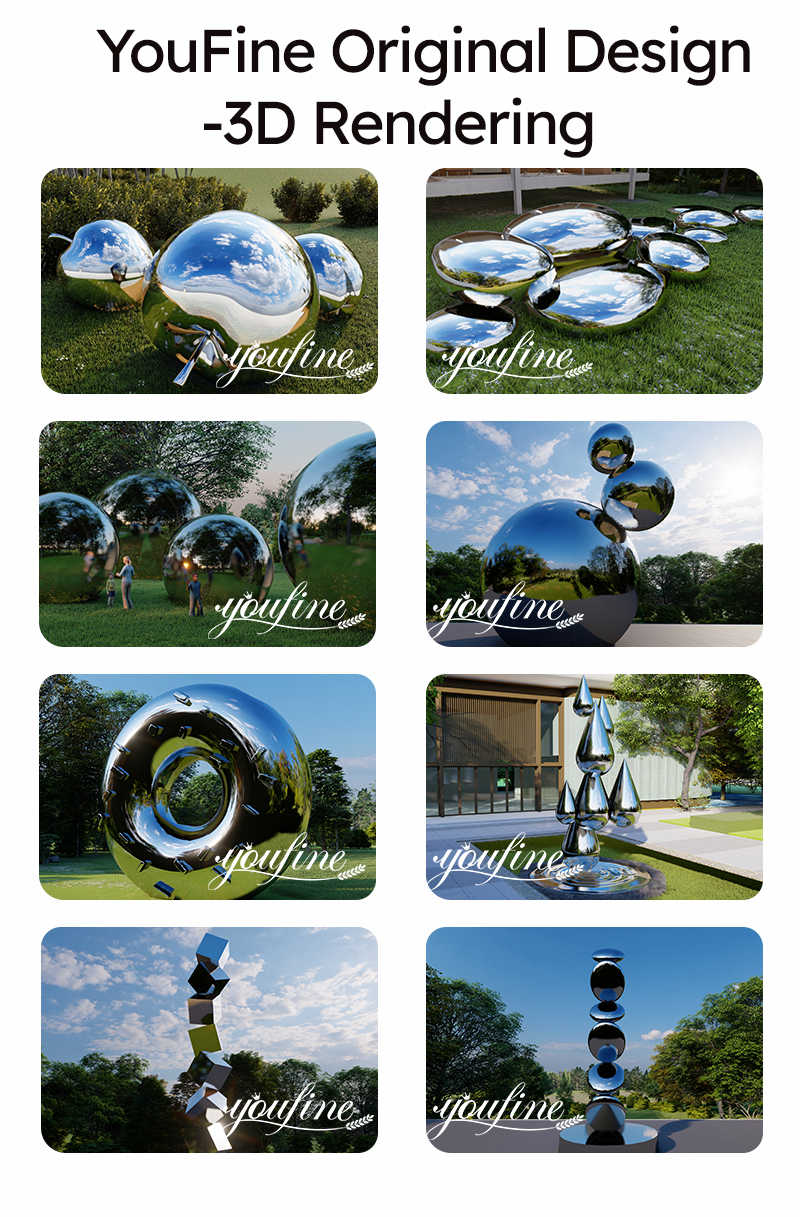 stainless steel garden sculptures