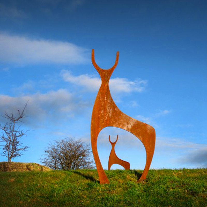 corten steel deer statue (1)