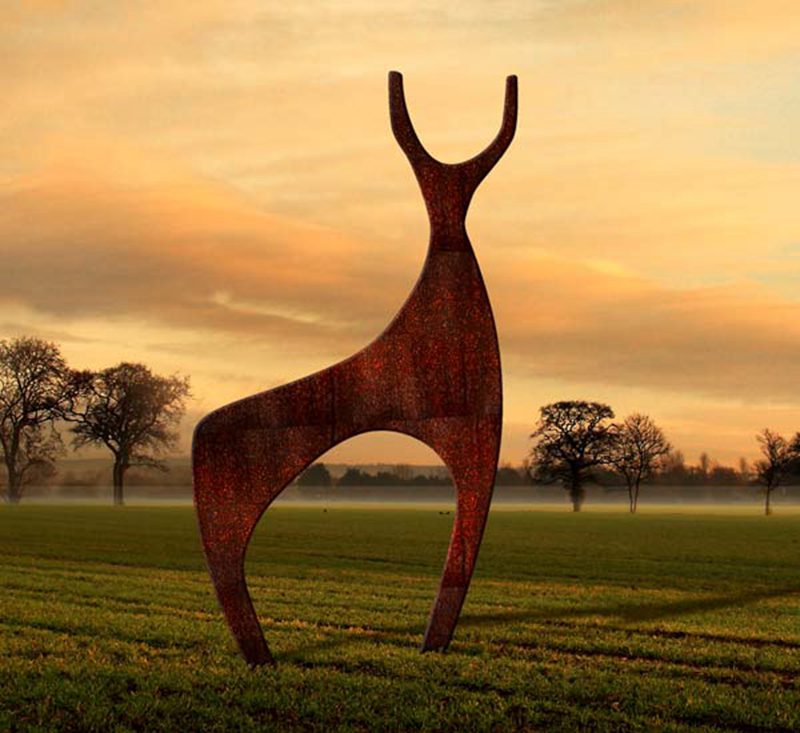 corten steel deer statue (6)