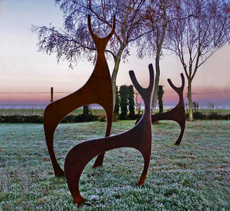 corten steel deer statue (7)