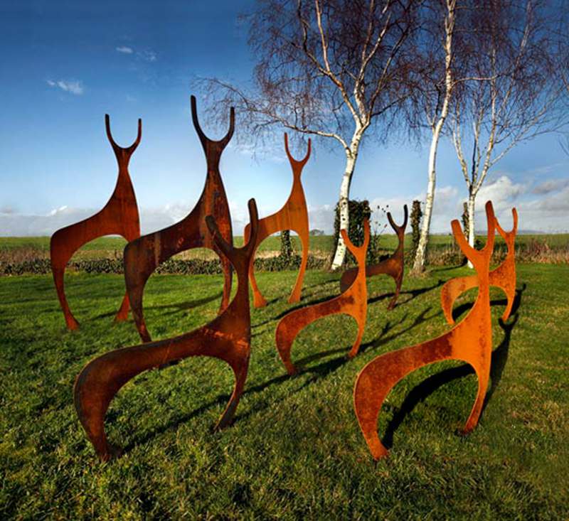 corten steel deer statue (8)