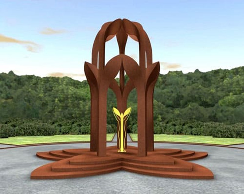 corten steel flower sculpture (3)