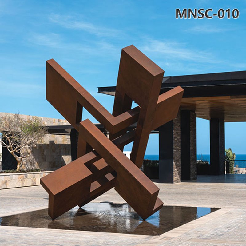 Large Abstract Corten Steel Garden Sculpture for Sale MNSC-010