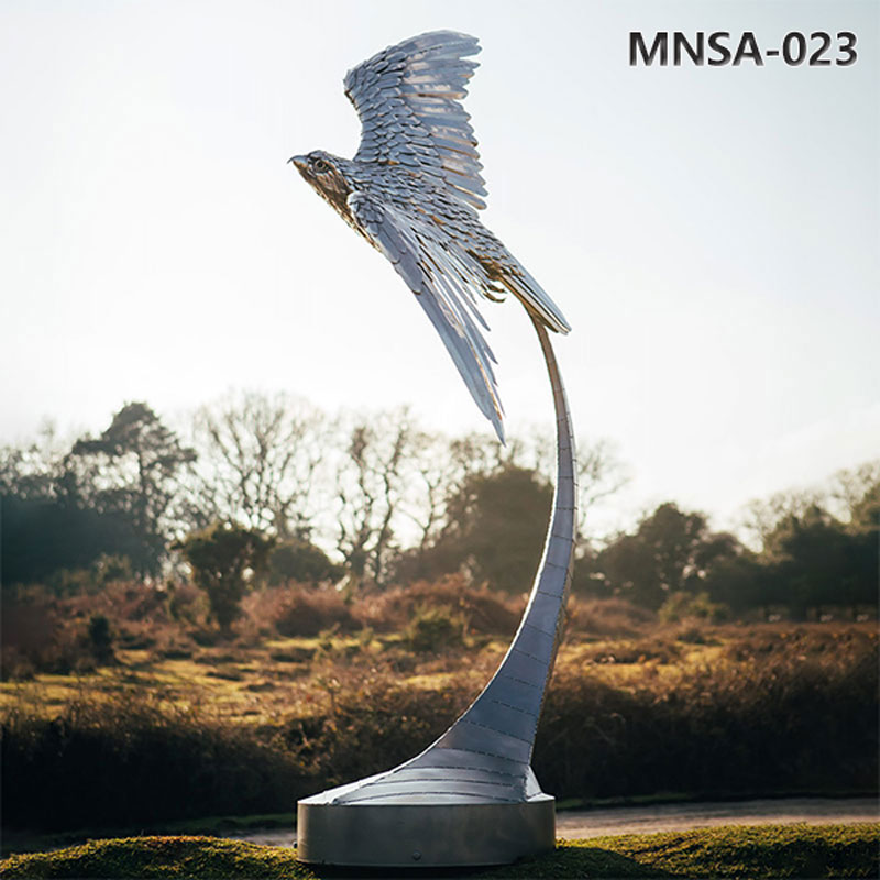 Open Wings Stainless Steel Eagle Sculpture for Sale MNSA-023