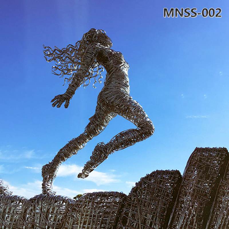 Life Size Metal Wire Woman Sculpture Decor MNSS-002