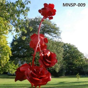 stainless steel rose sculpture (4)