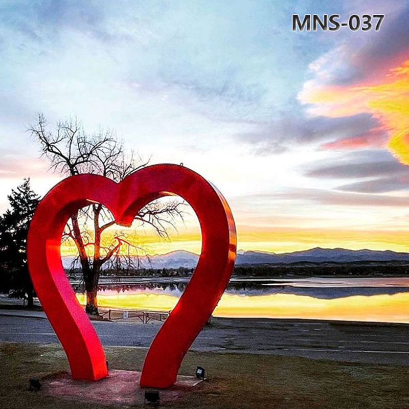 Irregular Stainless Steel Heart Sculpture for Public MNS-037