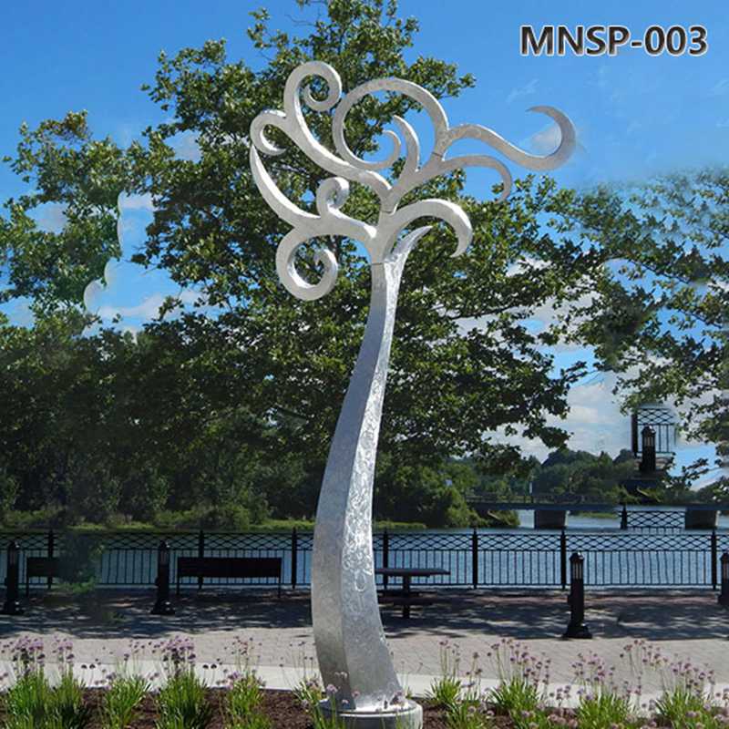 Outdoor Stainless Steel Abstract Tree Sculpture MNSP-003