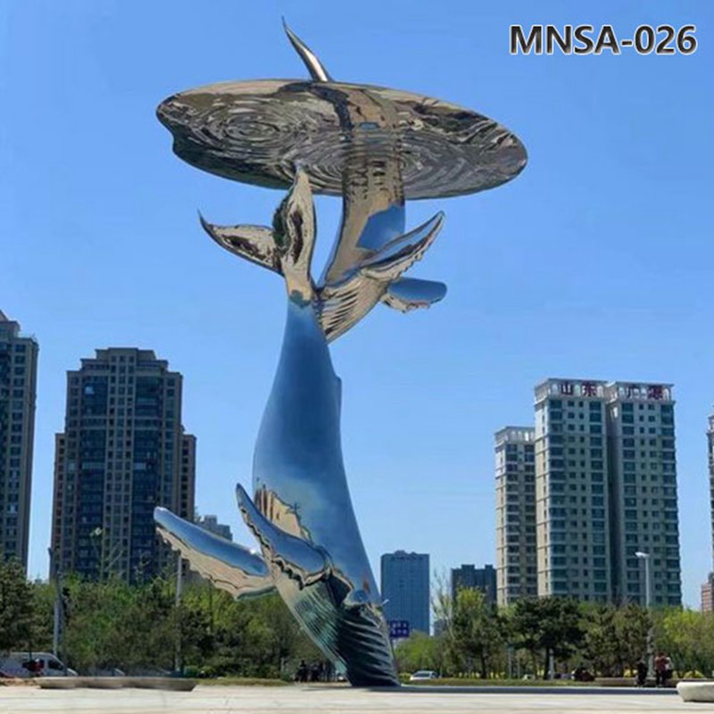 Stunning Large Metal Whale Sculpture for Outdoor MNSA-026