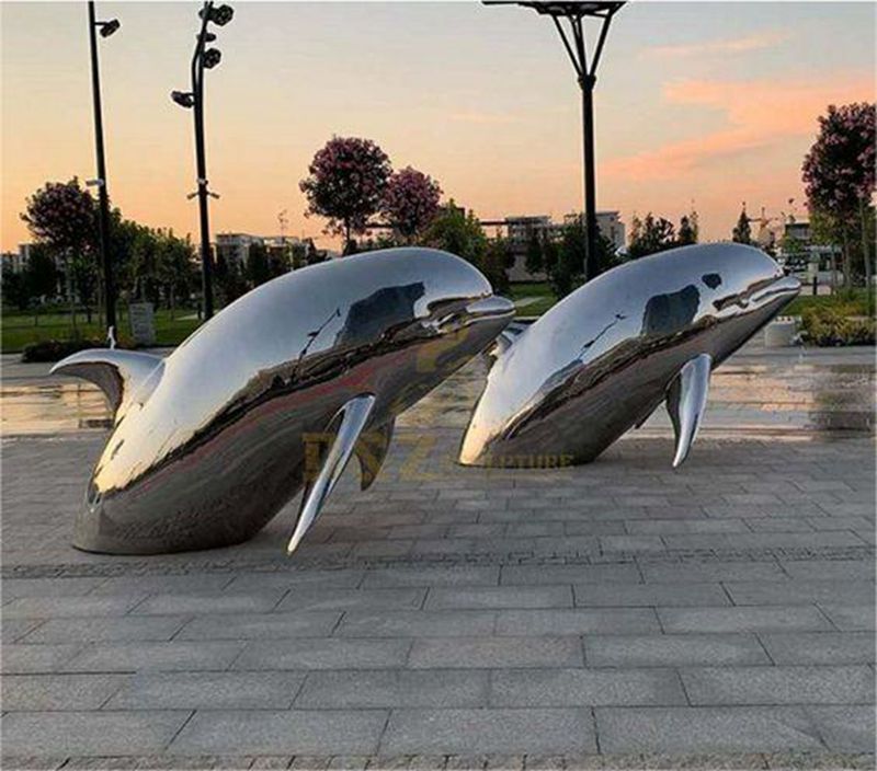 metal dolphin sculpture (2)