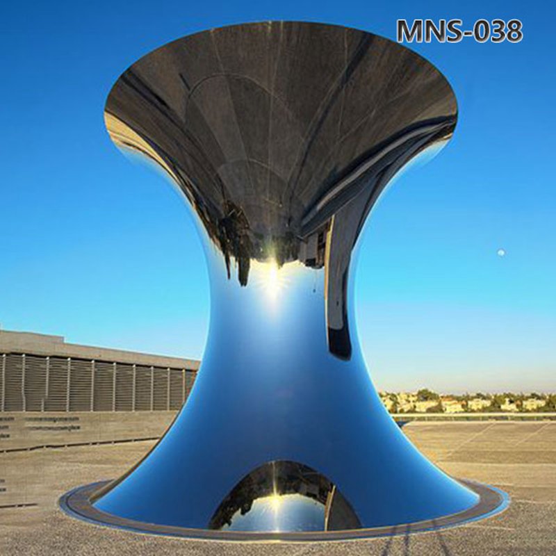 Large Mirror Stainless Steel Sculpture Hourglass Sculpture MNS-038