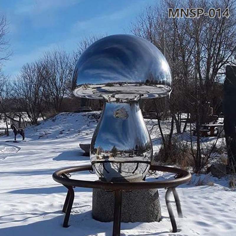 Outdoor Stainless Steel Mushroom Yard Sculpture MNSP-014