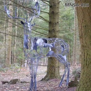 stainless steel deer sculpture (2)